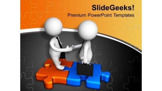 Deal On Puzzles Business PowerPoint Templates Ppt Backgrounds For Slides 0213