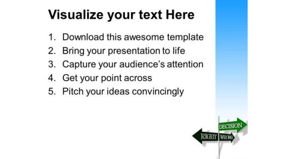Decision Signpost Business PowerPoint Templates And PowerPoint Themes 0812