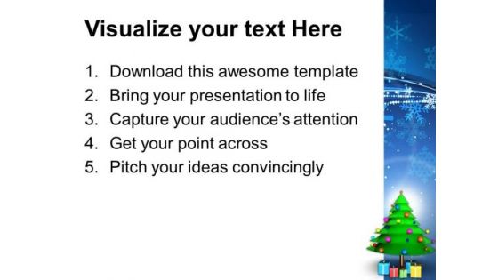 Decorative Christms Tree With Gifts Holidays PowerPoint Templates Ppt Backgrounds For Slides 1212