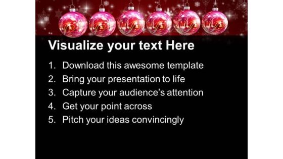 Decorative Hanging Ornaments Christmas Festival PowerPoint Templates Ppt Backgrounds For Slides 1112