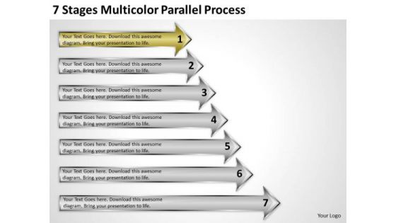 Define Parallel Processing 7 Stages Multicolor PowerPoint Slides
