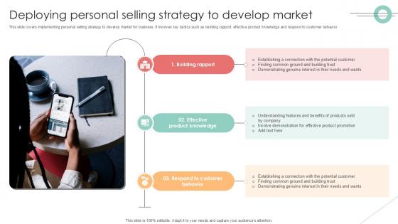 Deploying Personal Selling Implementing Product Diversification PPT Sample Strategy SS V