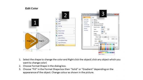 Description Of A Process In Triangular Format PowerPoint Flowchart Slides