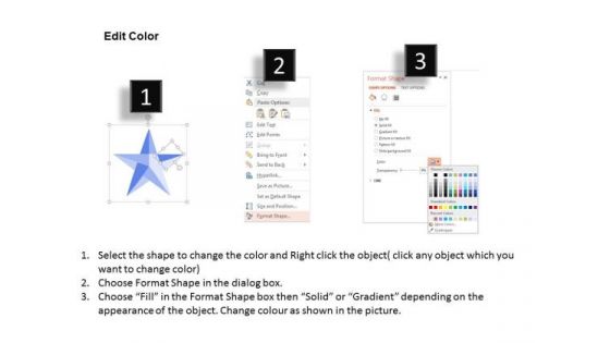 Design Of Five Colorful Stars PowerPoint Templates