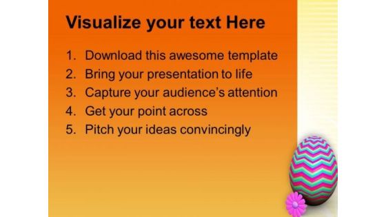 Designer Easter Egg With Pink Flower PowerPoint Templates Ppt Backgrounds For Slides 0813