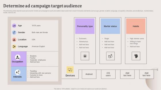 Determine Ad Campaign Target Audience Evaluating Strengths And Weaknesses Inspiration Pdf
