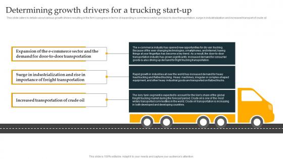 Determining Growth Drivers For A Trucking Start Up Freight Trucking Business Plan Themes Pdf