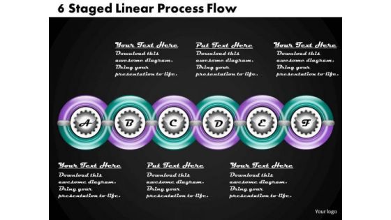 Develop Business Strategy 6 Staged Linear Process Flow Marketing Plan Ppt Slide