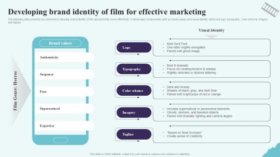 Developing Brand Identity Of Film For Strategic Plan To Increase Film Ppt Example Strategy SS V