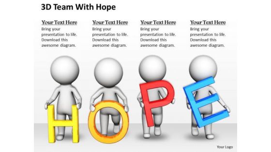 Developing Business Strategy 3d Team With Hope Concept