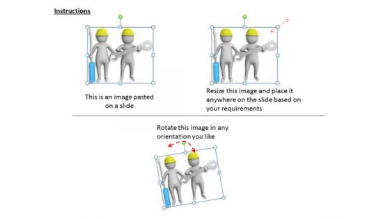 Developing Business Strategy 3d Workers With Tools Character Models