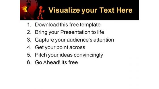 Walking Fire Man PowerPoint Template