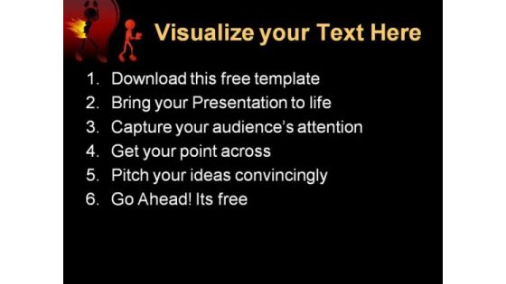 Walking Fire Man PowerPoint Template