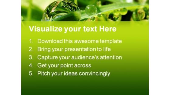 Dew Drops On Leaves Nature PowerPoint Themes And PowerPoint Slides 0411