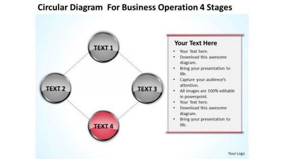 Diagram For Business Operation 4 Stages Ppt Starting Plan Template PowerPoint Slides