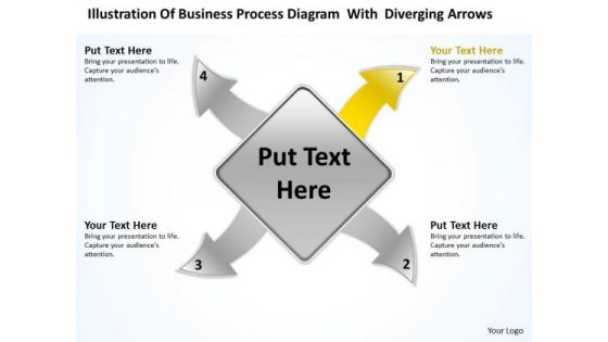 Diagram With Diverging Arrows Ppt Relative Circular Flow Process PowerPoint Slides