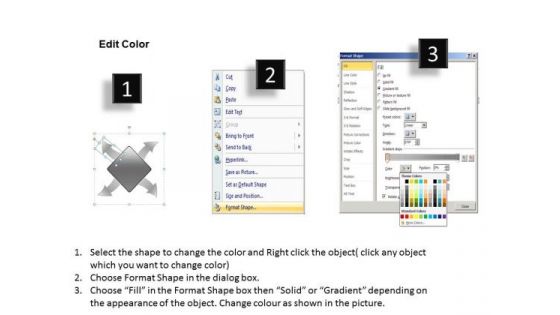 Diagram With Diverging Arrows Relative Circular Flow Process PowerPoint Slides