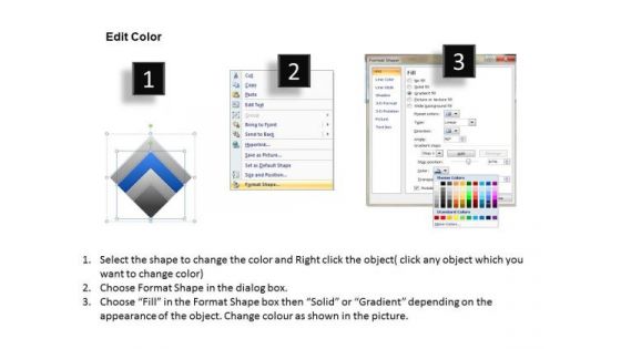 Diamond Shape Layered Process 4 Stages Business Plan PowerPoint Templates