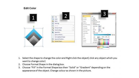 Diamond Shape Layered Process 4 Stages Ppt Business Planning Software PowerPoint Slides