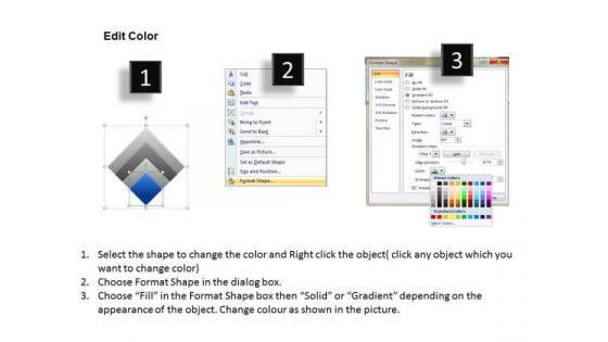 Diamond Shape Layered Process 4 Stages Professional Business Plan Template PowerPoint Slides