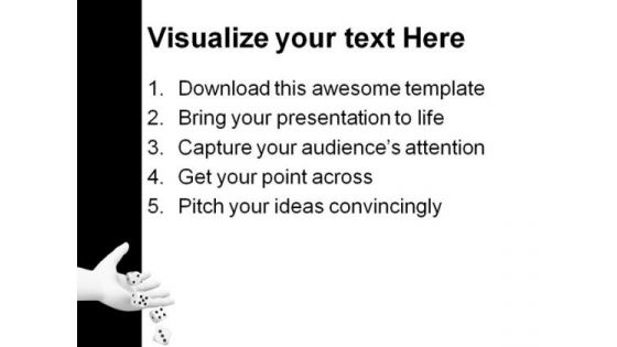 Dice Rolling From Hand Game PowerPoint Themes And PowerPoint Slides 0211