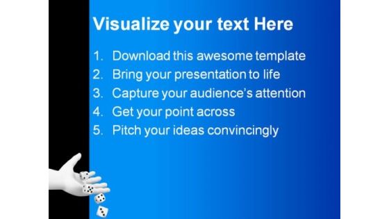 Dice Rolling From Hand Game PowerPoint Themes And PowerPoint Slides 0211