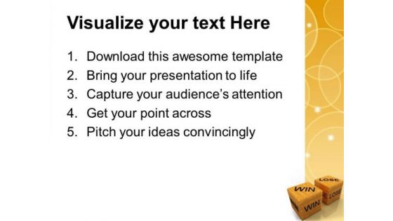 Dice Win Vs Lose Business PowerPoint Templates And PowerPoint Themes 0712