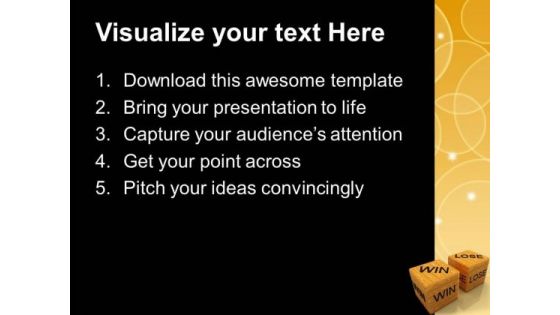Dice Win Vs Lose Business PowerPoint Templates And PowerPoint Themes 0712