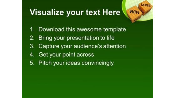Dice Win Vs Lose Future PowerPoint Templates And PowerPoint Themes 0712