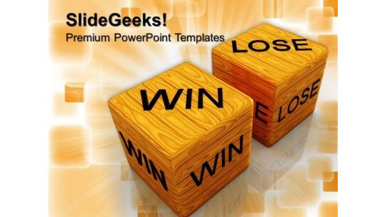 Dice Win Vs Lose Success PowerPoint Templates And PowerPoint Themes 0712