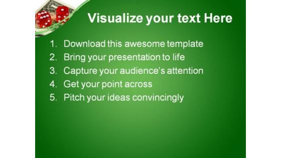 Dices And Dollar Business PowerPoint Templates And PowerPoint Backgrounds 0611