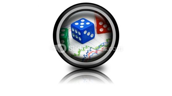 Dices On Financial Graph PowerPoint Icon Cc Dices On Financial Graph PowerPoint Icon Cc