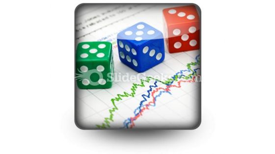 Dices On Financial Graph PowerPoint Icon S