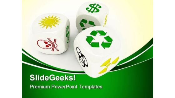 Dices Recycle Shapes PowerPoint Templates And PowerPoint Backgrounds 0411