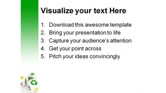 Dices Recycle Shapes PowerPoint Themes And PowerPoint Slides 0411