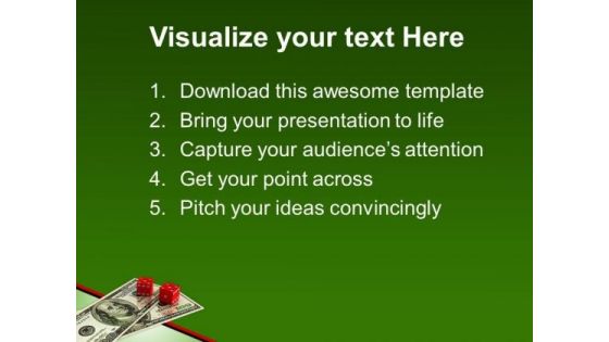 Dices With American Cash Business PowerPoint Templates And PowerPoint Themes 0912
