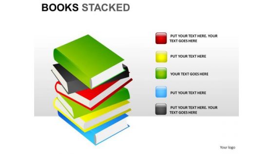 Dictionary Books Stacked PowerPoint Slides And Ppt Diagram Templates