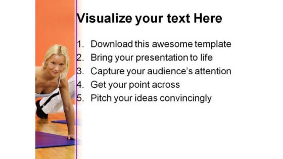 Diet Exercise Health PowerPoint Template 0610
