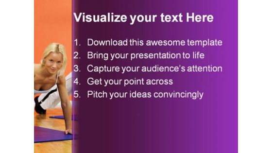 Diet Exercise Health PowerPoint Template 0610