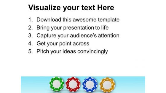 Different Coloured Chip For Poker Game PowerPoint Templates Ppt Backgrounds For Slides 0413
