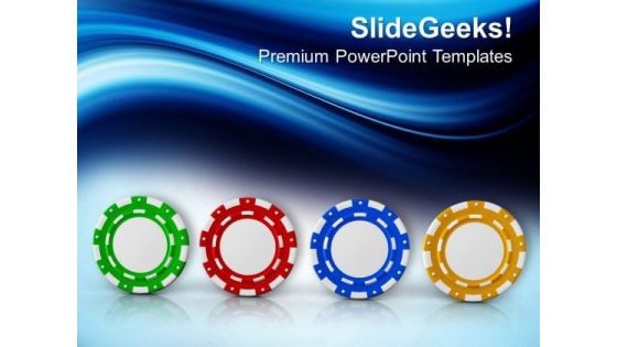 Different Coloured Chip For Poker Game PowerPoint Templates Ppt Backgrounds For Slides 0413