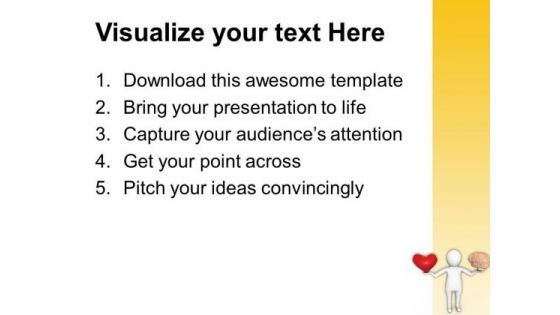 Difficult Choice To Choose Heart Or Mind PowerPoint Templates Ppt Backgrounds For Slides 0513