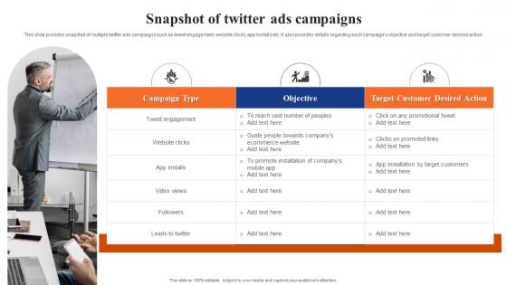 Digital Advertising Using Twitter Snapshot Of Twitter Ads Campaigns Portrait Pdf