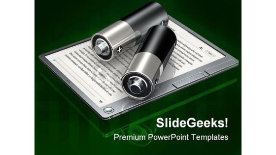 Digital Book Batteries Technology PowerPoint Templates And PowerPoint Backgrounds 0211