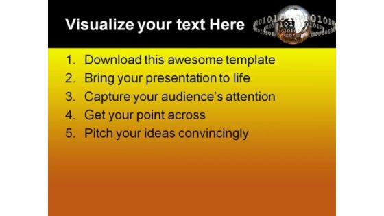 Digital Earth With Code Global PowerPoint Themes And PowerPoint Slides 0611
