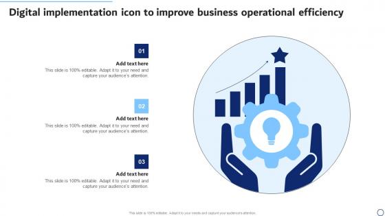 Digital Implementation Icon To Improve Business Operational Efficiency Themes Pdf