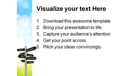 Direction Sign Success PowerPoint Themes And PowerPoint Slides 0511