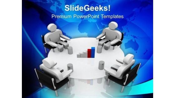 Discuss The Business Results With Team PowerPoint Templates Ppt Backgrounds For Slides 0613