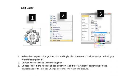 Diverging 11 Factors Round Manner Business Radial Process PowerPoint Slides