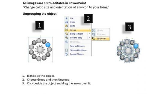 Diverging 11 Factors Round Manner Circular Flow Layout Chart PowerPoint Slides